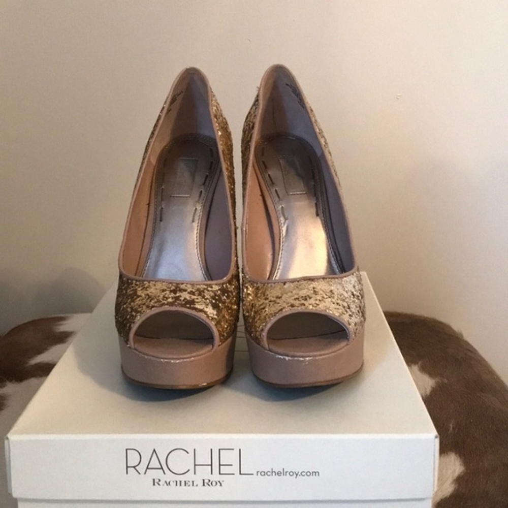Rachel Roy Larence Gold Heels - Picture 4 of 4